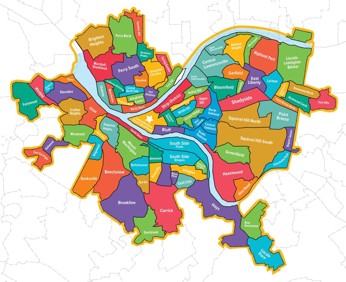 Map of Pittsburgh neighborhoods